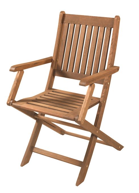 Deixa Cadeira Dobrável  Com Braços  Stain Jatobá