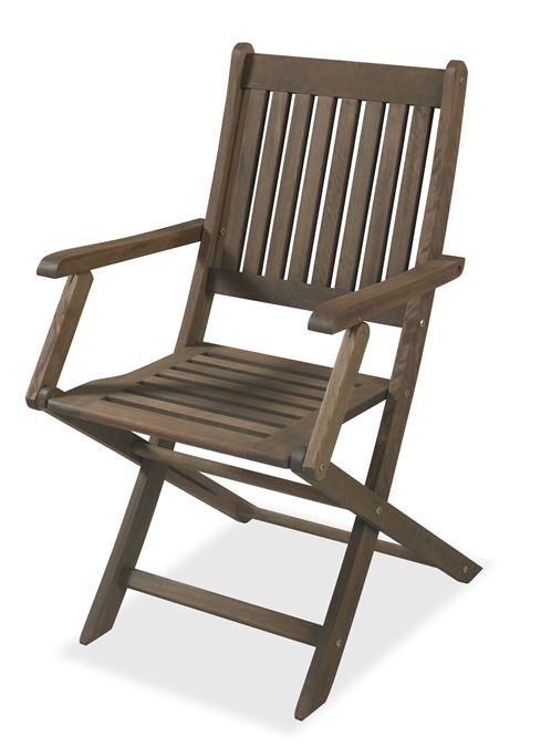 Cadeira Dobrável  Com Braços   Stain Nogueira