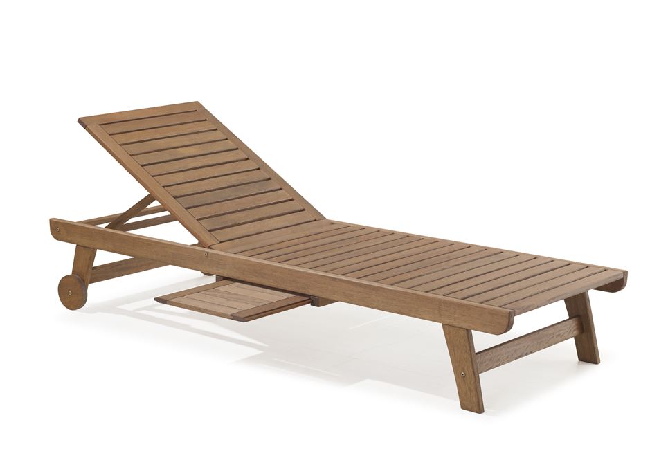 Espreguiçadeira Primavera Com Bandeja Retrátil   Stain Canela