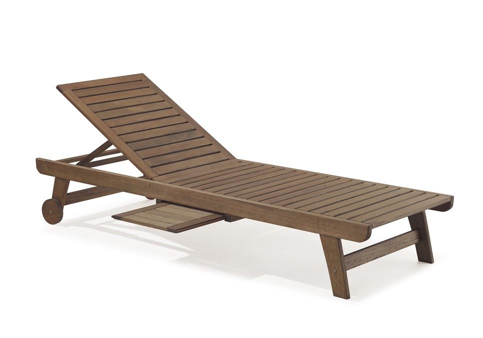 Espreguiçadeira Primavera Com Bandeja Retrátil   Stain Castanho