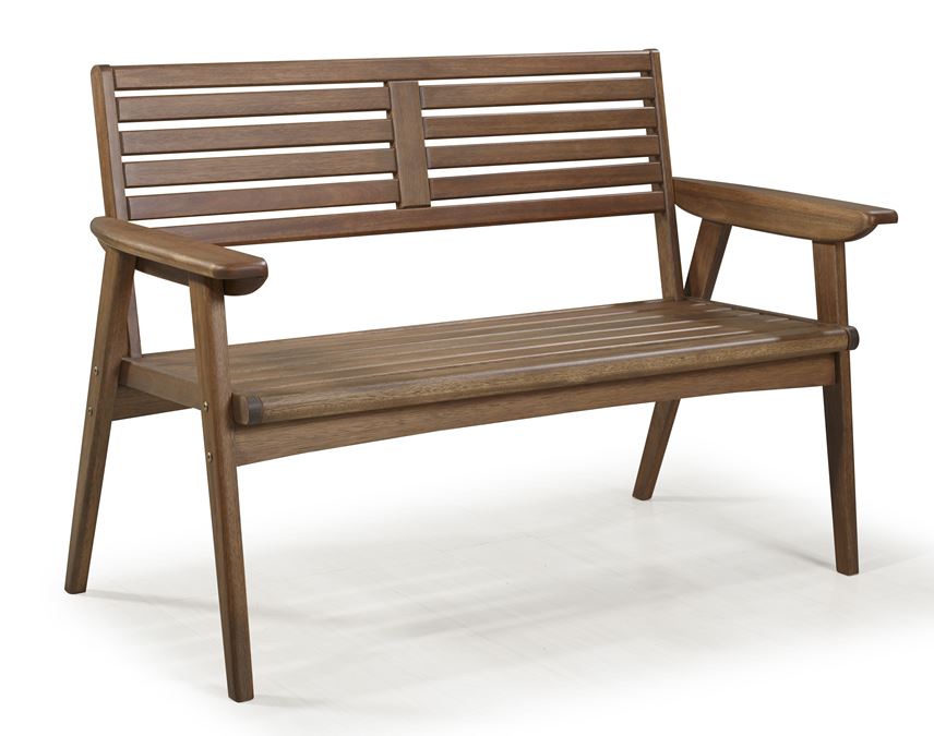 Banco 2 Lugares Leme   Verniz Castanho